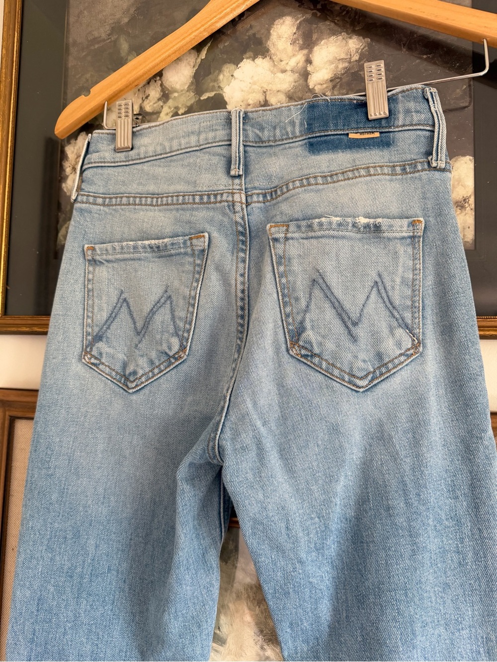 MOTHER High-Waisted Runaway Undone Hem Jeans sz 24 - Picture 10 of 11